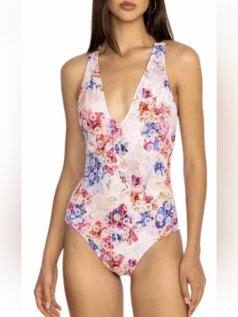 New Johnny Was - SUMMER DAYS EYELET CROSSBACK ONE PIECE size L, XL